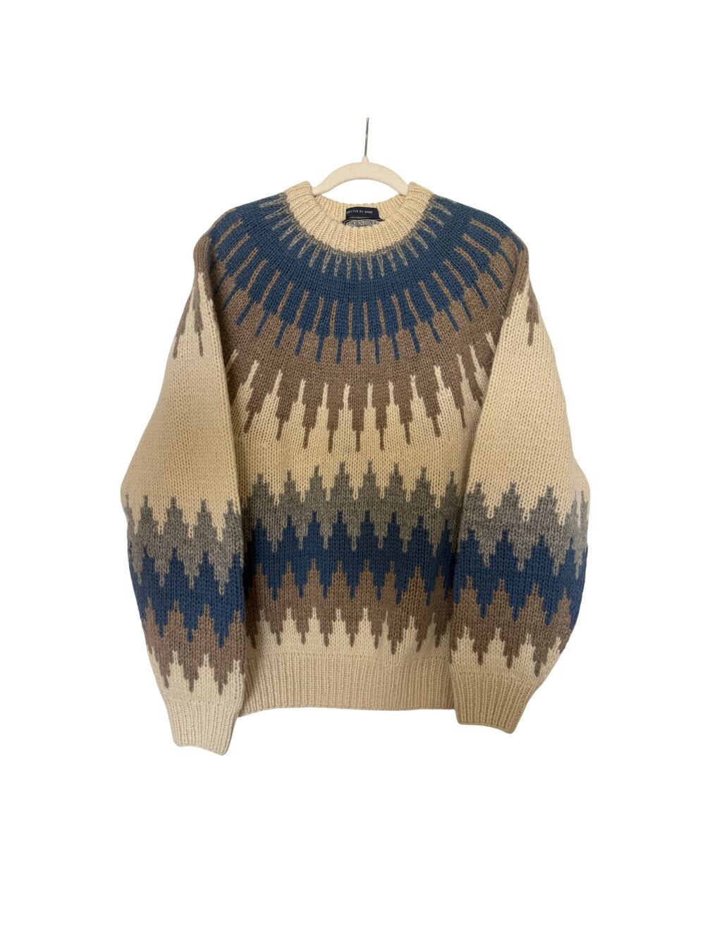 Vintage Thornton Bay Hand-Knitted Wool Fair Isle Sweater L